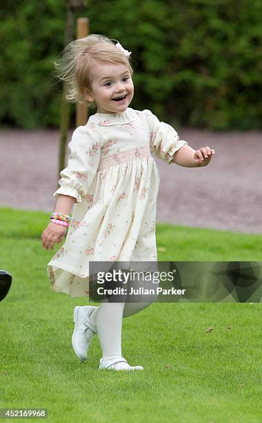 Princess Estelle of Sweden attends the 37th Birthday celebrations of her mother Crown Princess Victoria of Sweden,at Solliden, Borgholm on July 14,...