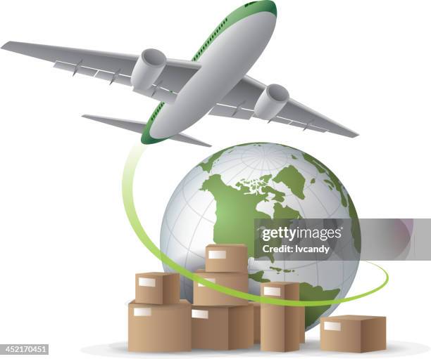 global express - cargo container stock illustrations