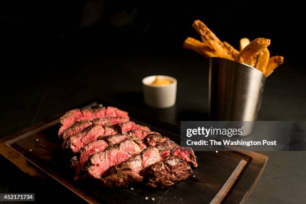 Uruguayan ribeye on prepared Argentinian style ovens, with Fritas , at a new Argentine steakhouse Rural Society in Washington, DC Tuesday, July 8,...