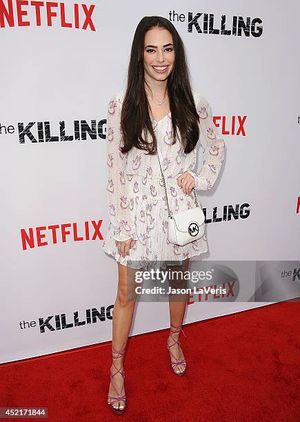 Actress Chloe Bridges attends the season 4 premiere of "The Killing" at ArcLight Hollywood on July 14, 2014 in Hollywood, California.