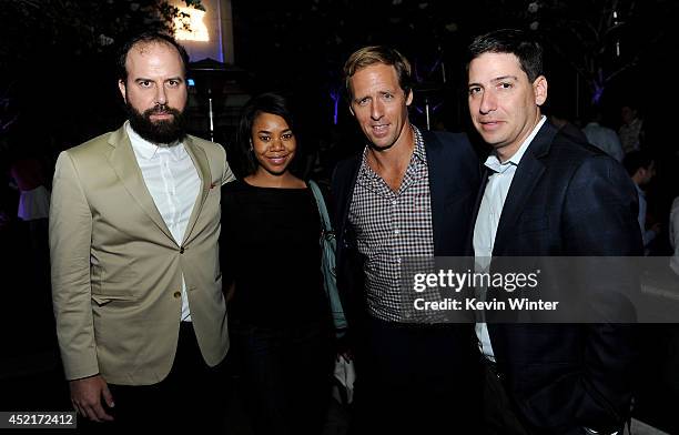 Actors Brett Gelman, Regina Hall, Nat Faxon and Eric Schrier, President, Original Programming for FX Networks pose at the after party for the...