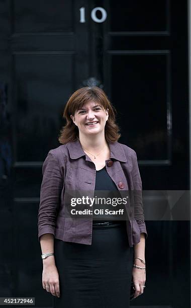 Nicky Morgan, the new Education Secretary, leaves Downing Street on July 15, 2014 in London, England. British Prime Minister David Cameron is...