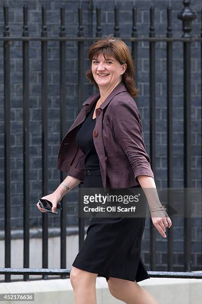 Nicky Morgan, the new Education Secretary, leaves Downing Street on July 15, 2014 in London, England. British Prime Minister David Cameron is...