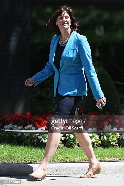 Claire Perry, the new Junior Transport Minister arrives at Downing Street on July 15, 2014 in London, England. British Prime Minister David Cameron...