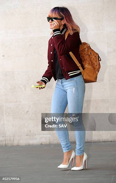 Lily Allen leaves Radio 1 on July 15, 2014 in London, England.