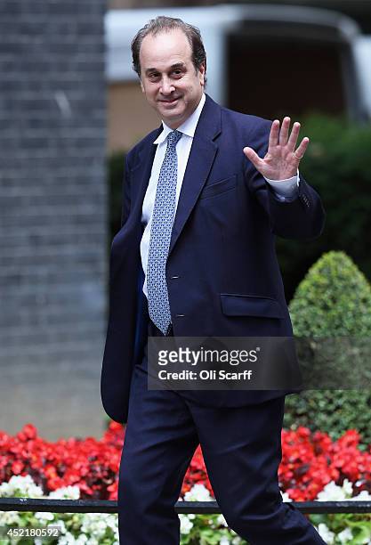 Brooks Newmark, the new Parliamentary Secretary at the Cabinet Office, departs Downing Street on July 15, 2014 in London, England. British Prime...