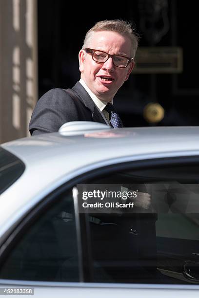 Michael Gove, the former Education Secretary, leaves Downing Street on July 15, 2014 in London, England. British Prime Minister David Cameron is...