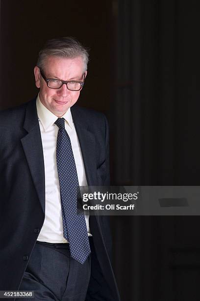 Michael Gove, the former Education Secretary, leaves Downing Street on July 15, 2014 in London, England. British Prime Minister David Cameron is...