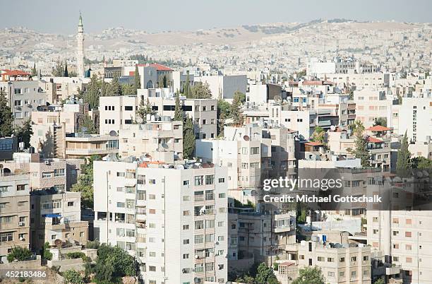 Panorama View of the city of Amman with the blue mosque during sunrise on July 14, 2014 in Amman, Jordan. German Foreign Minister Frank-Walter...