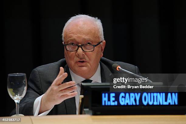 Australian ambassador to the UN H.E. Gary Quinlan attends the special Screening Of HBO's "The Battle Of AmfAR" at United Nations Headquarters on...