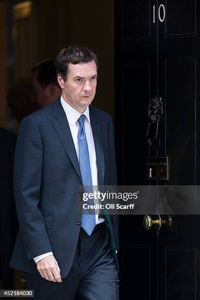 George Osborne, the Chancellor of the Exchequer, leaves Number 10 Downing Street on July 15, 2014 in London, England. British Prime Minister David...