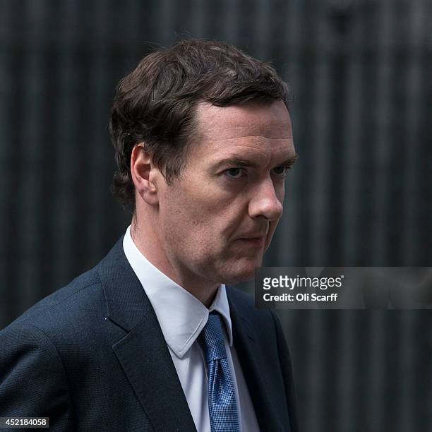George Osborne, the Chancellor of the Exchequer, leaves Number 10 Downing Street on July 15, 2014 in London, England. British Prime Minister David...