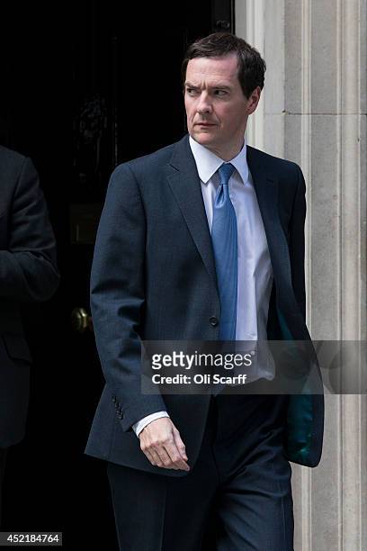 George Osborne, the Chancellor of the Exchequer, leaves Number 10 Downing Street on July 15, 2014 in London, England. British Prime Minister David...