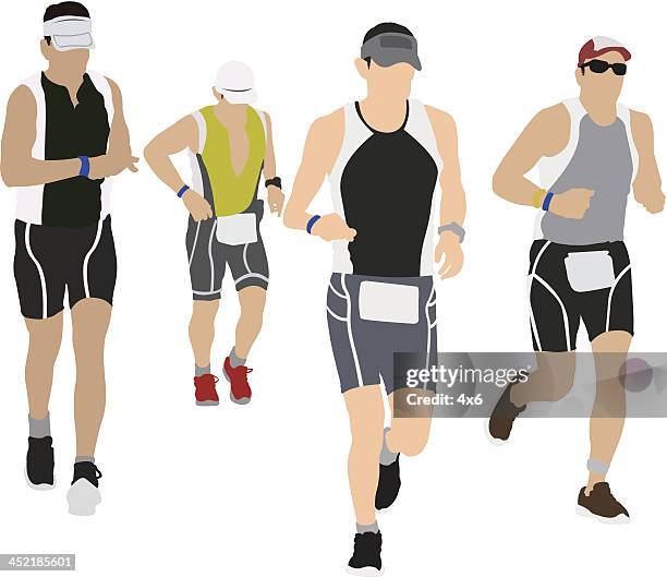 athletes running - sun visor stock illustrations