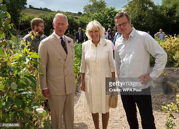 Prince Charles, Prince of Wales and Camilla, Duchess of Cornwall tour the River Cottage HQ restaurant with the cook and broadcaster Hugh...