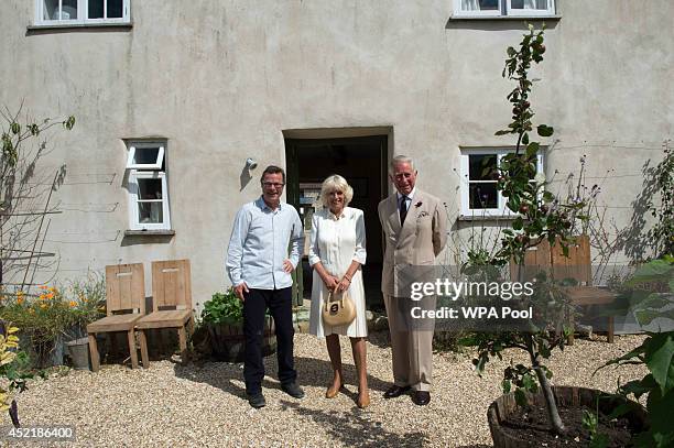 Prince Charles, Prince of Wales and Camilla, Duchess of Cornwall tour the River Cottage HQ restaurant with the cook and broadcaster Hugh...