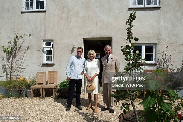 Prince Charles, Prince of Wales and Camilla, Duchess of Cornwall tour the River Cottage HQ restaurant with the cook and broadcaster Hugh...