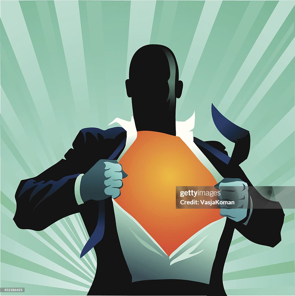 Super Hero Getting Ready for Action