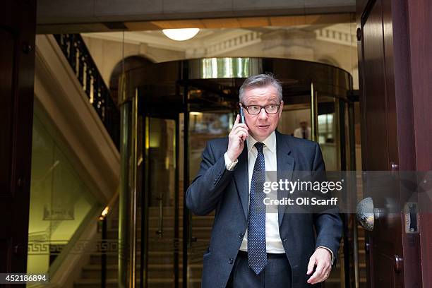 Michael Gove, the former Education Secretary, leaves a television studio in Westminster on July 15, 2014 in London, England. British Prime Minister...