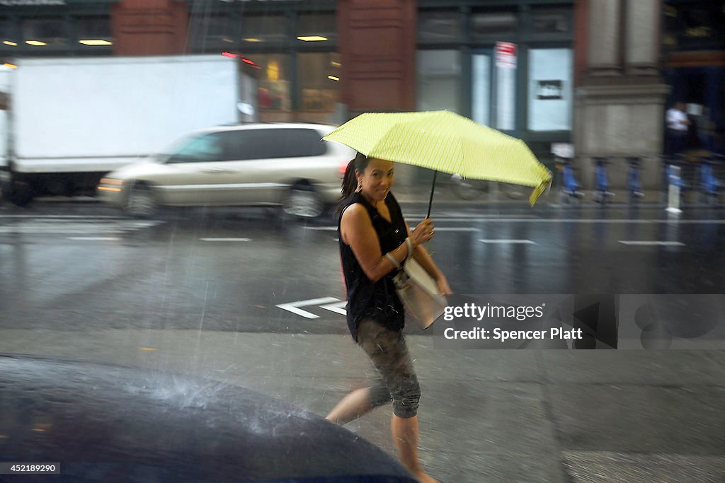 Torrential Rainstorm Pounds Manhattan, Adding To An Already Above Average Rainy July