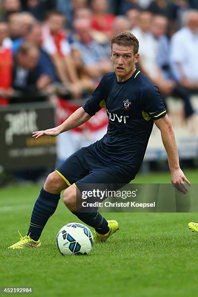 Steven Dsavis of Southampton runs with the ball during the pre season friendly match between EHC Hoensbroek and Southampton at Sportpark De Dem on...