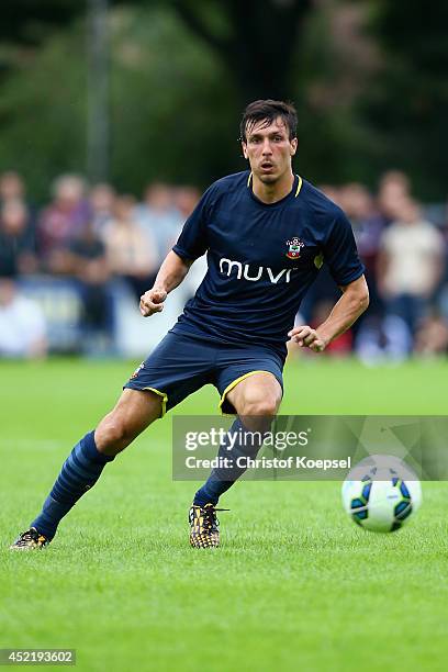 Jack Cork of Southampton runs with the ball during the pre season friendly match between EHC Hoensbroek and Southampton at Sportpark De Dem on July...