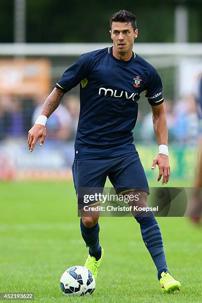 Jose Fonte of Southampton runs with the ball during the pre season friendly match between EHC Hoensbroek and Southampton at Sportpark De Dem on July...