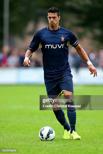 Jose Fonte of Southampton runs with the ball during the pre season friendly match between EHC Hoensbroek and Southampton at Sportpark De Dem on July...