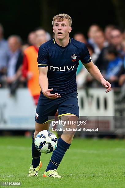 Matthew Target of Southampton runs with the ball during the pre season friendly match between EHC Hoensbroek and Southampton at Sportpark De Dem on...