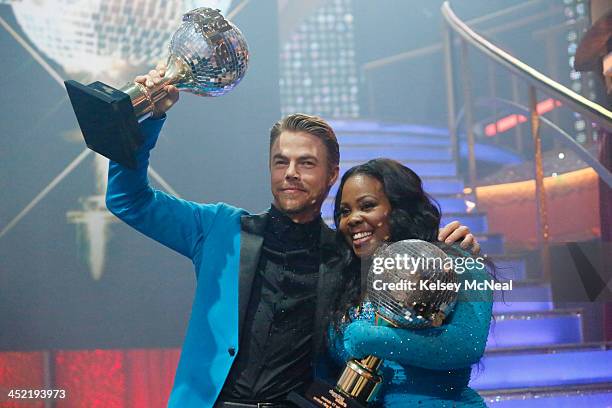 Episode 1711A" - Amber Riley and Derek Hough were crowned Season 17 Champions and awarded the coveted Mirror Ball Trophy, on the two-hour Season...