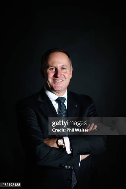 New Zealand Prime Minister John Key poses during a portrait session at Minnie St Studios on July 8, 2014 in Auckland, New Zealand. John Key is the...