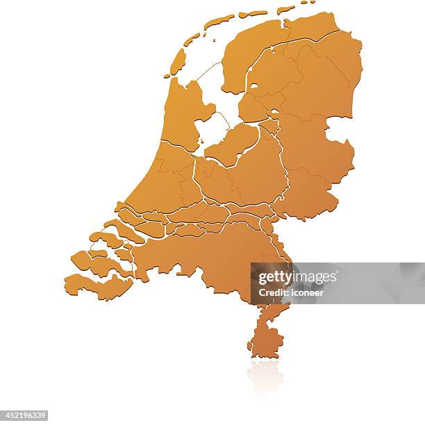 netherlands map orange - netherlands map stock illustrations