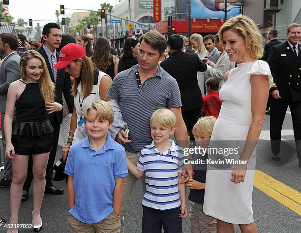 Actress Julie Bowen and family attend the premiere of Disney's "Planes: Fire & Rescue" at the El Capitan Theatre on July 15, 2014 in Hollywood,...