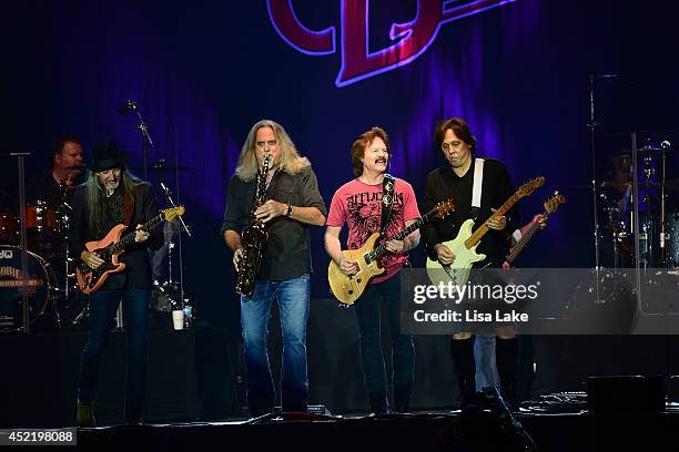 Patrick Simmons, Marc Russo, Tom Johnston and John Mcfee of The Doobie Brothers perform at Sands Bethlehem Event Center on July 15, 2014 in...