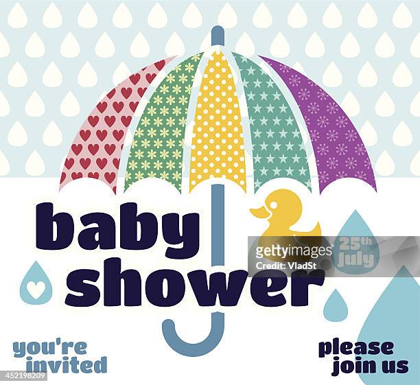 illustrazioni stock, clip art, cartoni animati e icone di tendenza di baby doccia invito - baby invitation shower