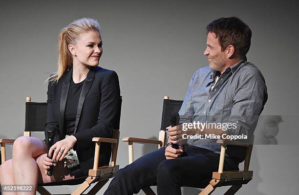 Actress Anna Paquin and actor/husband Stephen Moyer attend "Meet The Cast" on July 15, 2014 in New York, United States.