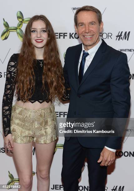 Birdy and Jeff Koons attend the H&M Flagship Fifth Avenue Store launch event at H&M Flagship Fifth Avenue Store on July 15, 2014 in New York City.