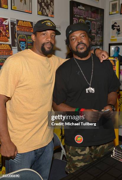 Producer Byron Minns and director Carl Jones attend a signing for the new DVD "Black Dynamite" at Amoeba Music on July 15, 2014 in Hollywood,...