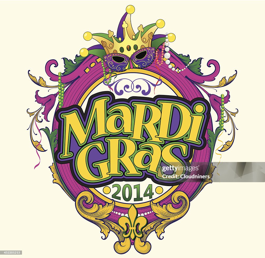 Mardi Gras Text Frame