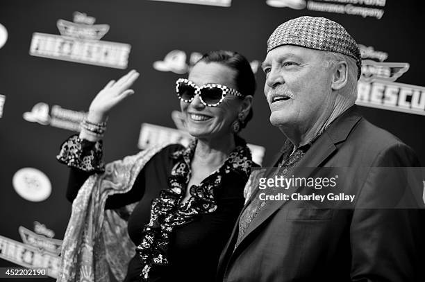 Malgosia Tomassi and actor Stacy Keach attend World Premiere Of Disney's "Planes: Fire & Rescue" at the El Capitan Theatre on July 15, 2014 in...