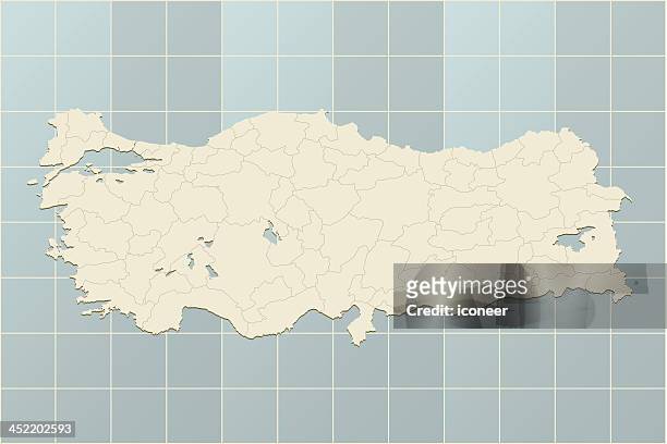 illustrazioni stock, clip art, cartoni animati e icone di tendenza di turchia retrò mappa - turchia