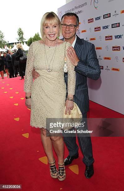 Heike Maurer and her husband Ralf Immel attend the CHIO 2014 media night on July 15, 2014 in Aachen, Germany.