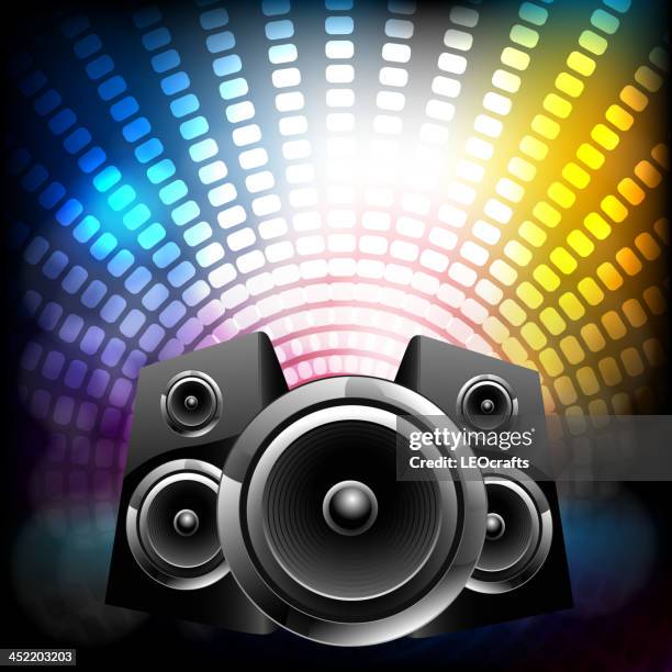 stockillustraties, clipart, cartoons en iconen met beautiful music background - computer speaker