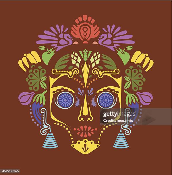 stockillustraties, clipart, cartoons en iconen met aztec mask. - aztec mask