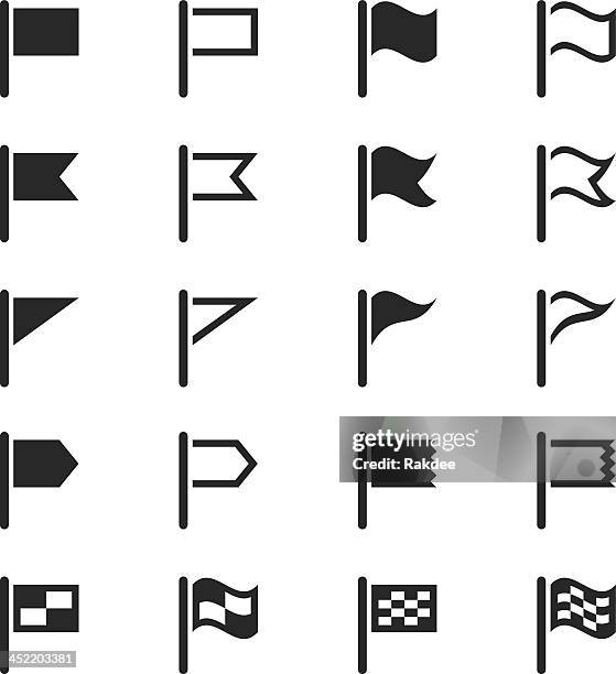 flag silhouette icons - serrated stock illustrations