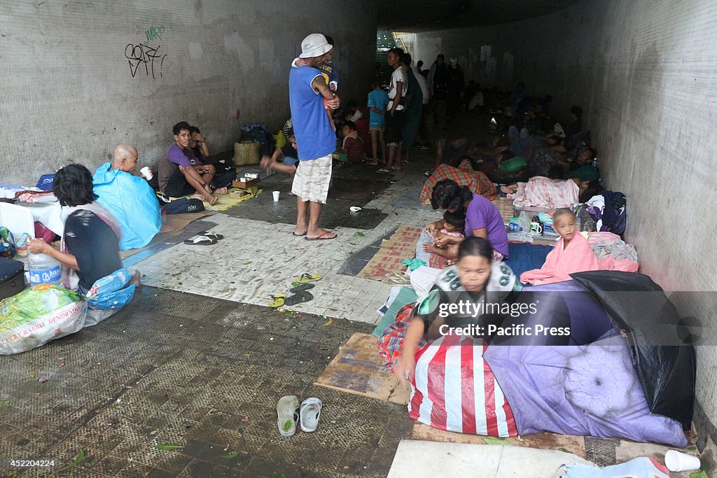 Street dwellers of Manila City found a temporary shelter on...