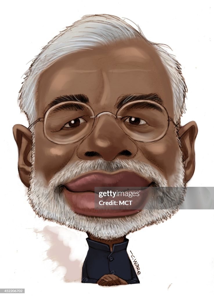 USA - 2014 300 dpi Chris Ware caricature of Narendra Modi, Prime... News  Photo - Getty Images