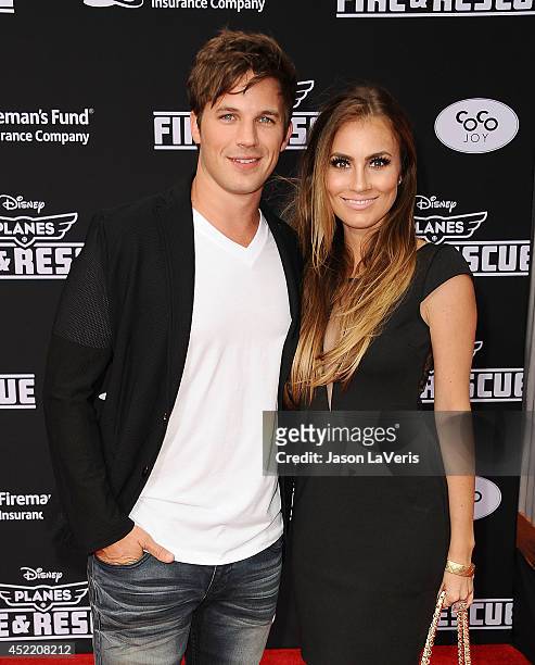Actor Matt Lanter and wife Angela Stacy attend the premiere of "Planes: Fire & Rescue" at the El Capitan Theatre on July 15, 2014 in Hollywood,...
