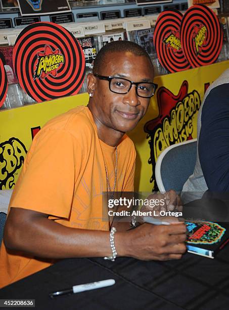 Actor Tommy Davidson attends the DVD Signing With "Black Dynamite" Cast At Amoeba Music held at Amoeba Music on July 15, 2014 in Hollywood,...