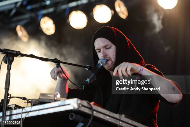 Christopher Taylor aka SOHN performs on stage at Field Day Festival 2014 at Victoria Park on June 7, 2014 in London, United Kingdom.